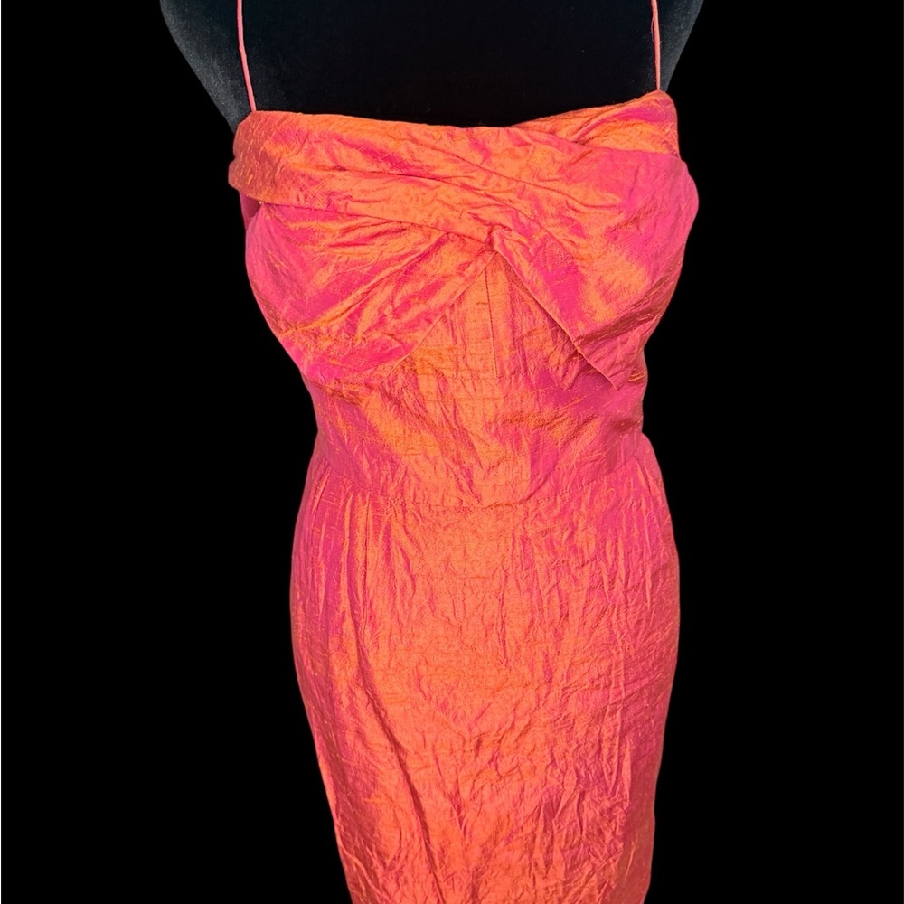 Donna Morgan 100% Silk Dress in Pink and Orange